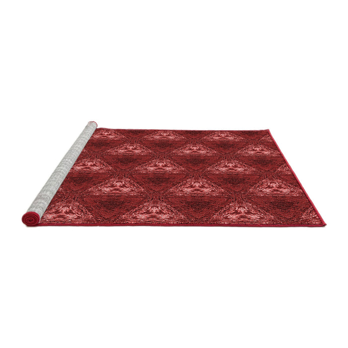 Sideview of Machine Washable Transitional Tomato Red Rug, wshpat356rd