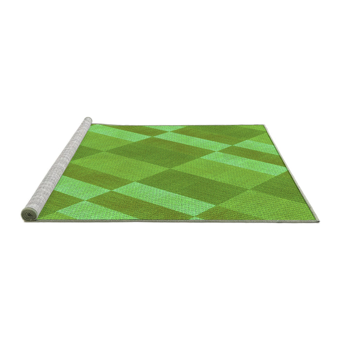 Sideview of Machine Washable Transitional Emerald Green Rug, wshpat3560grn