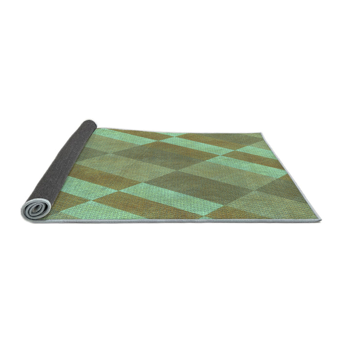 Thickness of Patterned Pastel Green Rug, pat3560lblu