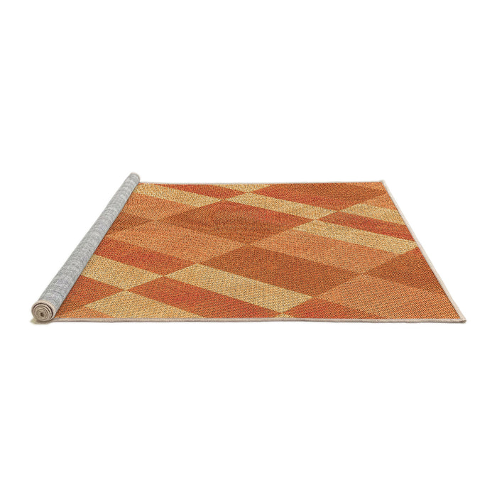 Sideview of Machine Washable Transitional Orange Rug, wshpat3560org