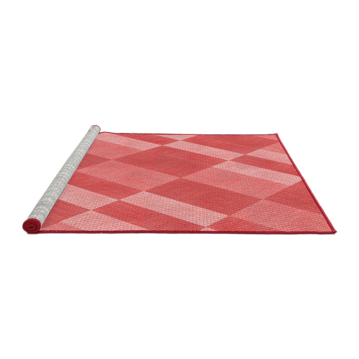 Sideview of Machine Washable Transitional Ruby Red Rug, wshpat3560rd