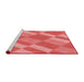 Sideview of Machine Washable Transitional Ruby Red Rug, wshpat3560rd