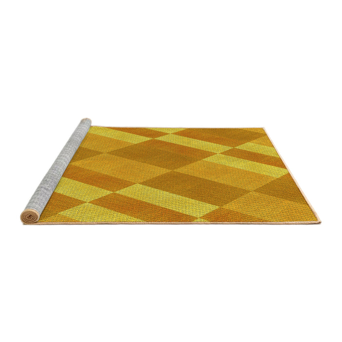 Sideview of Machine Washable Transitional Neon Orange Rug, wshpat3560yw