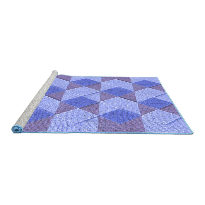 Sideview of Machine Washable Transitional Sky Blue Rug, wshpat3562blu