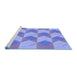 Sideview of Machine Washable Transitional Sky Blue Rug, wshpat3562blu