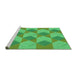 Sideview of Machine Washable Transitional Neon Green Rug, wshpat3562grn