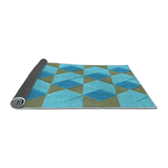 Thickness of Patterned Deep-Sea Green Rug, pat3562lblu