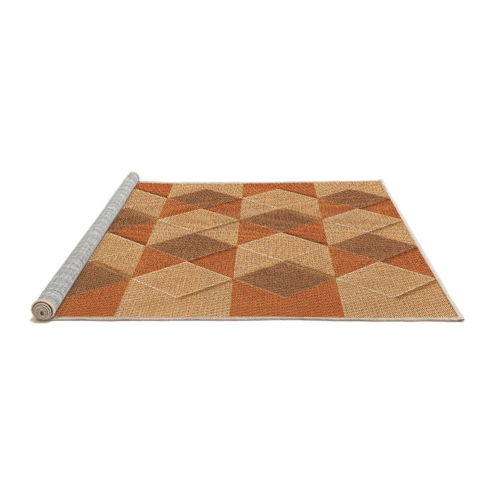 Sideview of Machine Washable Transitional Orange Rug, wshpat3562org