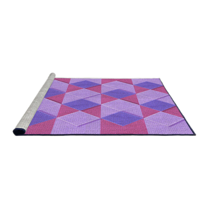 Sideview of Machine Washable Transitional Bright Lilac Purple Rug, wshpat3562pur