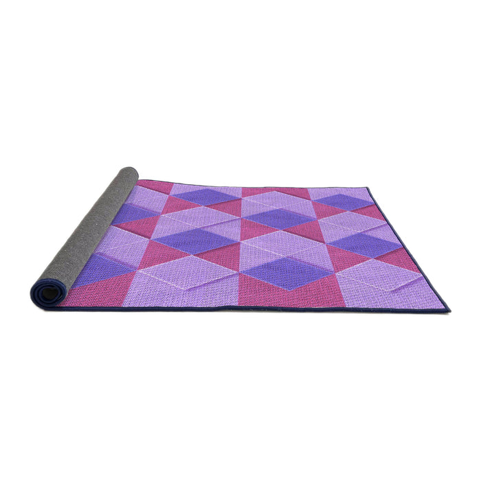 Thickness of Patterned Bright Lilac Purple Rug, pat3562pur