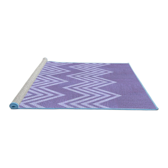 Sideview of Machine Washable Transitional Purple Mimosa Purple Rug, wshpat3563blu