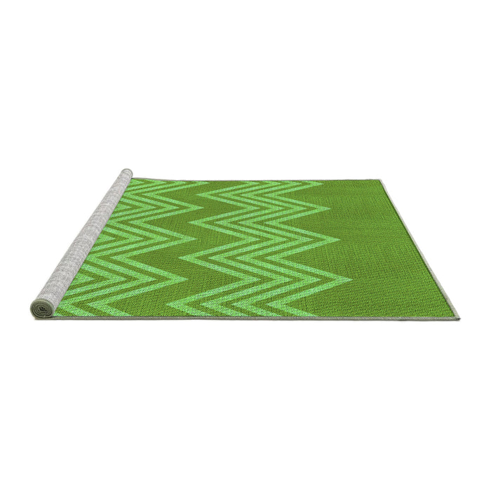 Sideview of Machine Washable Transitional Emerald Green Rug, wshpat3563grn
