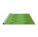 Sideview of Machine Washable Transitional Emerald Green Rug, wshpat3563grn