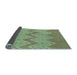 Thickness of Patterned Fern Green Rug, pat3563lblu