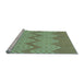 Sideview of Machine Washable Transitional Fern Green Rug, wshpat3563lblu