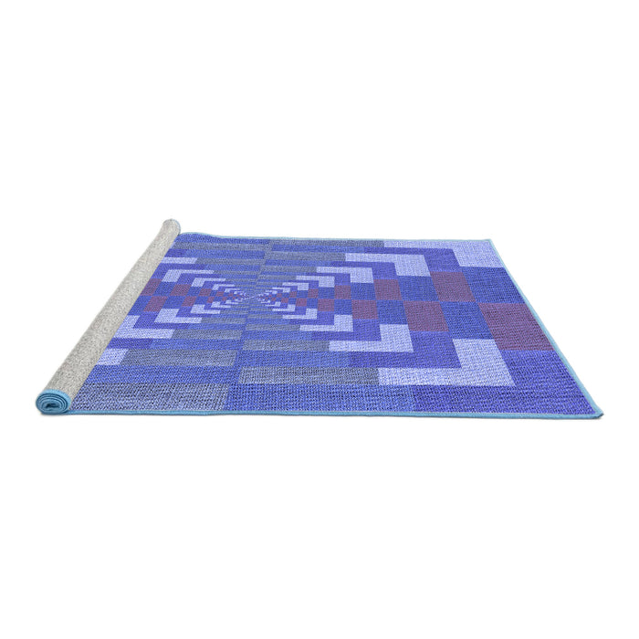 Sideview of Machine Washable Transitional Sky Blue Rug, wshpat3564blu