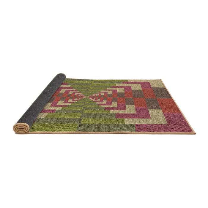Thickness of Patterned Chestnut Red Rug, pat3564brn