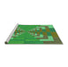 Sideview of Machine Washable Transitional Seaweed Green Rug, wshpat3564grn