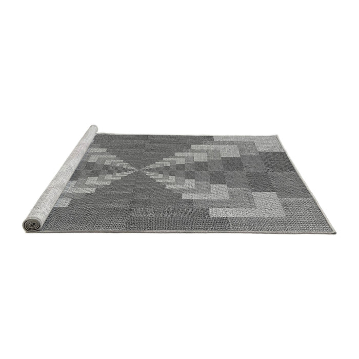 Sideview of Machine Washable Transitional Ash Gray Rug, wshpat3564gry