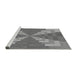 Sideview of Machine Washable Transitional Ash Gray Rug, wshpat3564gry