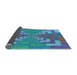 Thickness of Patterned Bright Turquoise Blue Rug, pat3564lblu