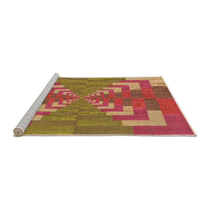 Sideview of Machine Washable Transitional Red Rug, wshpat3564org