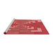 Sideview of Machine Washable Transitional Red Rug, wshpat3564rd