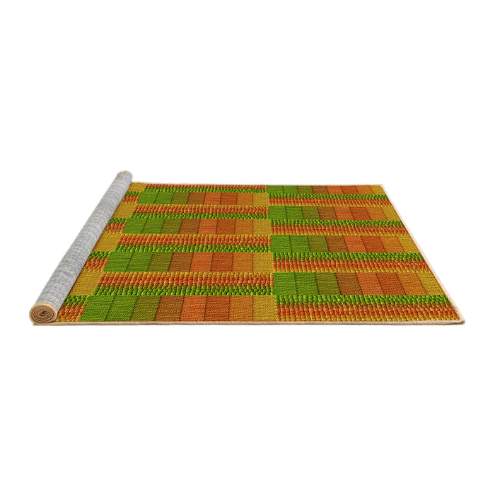 Sideview of Machine Washable Transitional Mahogany Brown Rug, wshpat3565yw