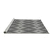 Sideview of Machine Washable Transitional Gray Rug, wshpat3566gry