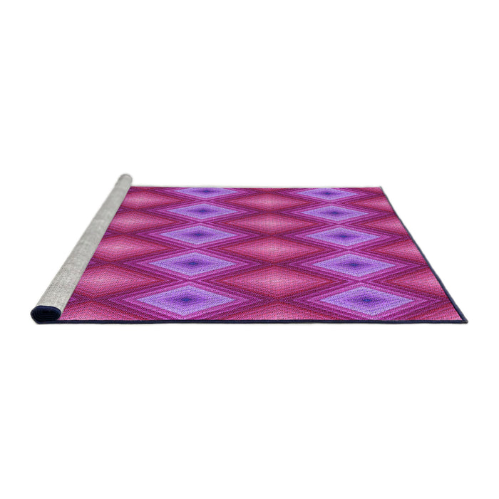 Sideview of Machine Washable Transitional Deep Pink Rug, wshpat3566pur