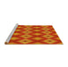 Sideview of Machine Washable Transitional Neon Orange Rug, wshpat3566yw