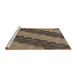 Sideview of Machine Washable Transitional Dark Brown Rug, wshpat3568brn