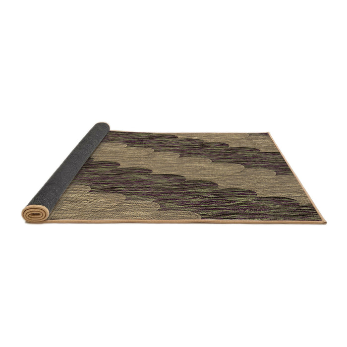 Thickness of Patterned Dark Brown Rug, pat3568brn