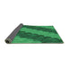 Thickness of Patterned Forest Green Rug, pat3568grn