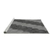 Sideview of Machine Washable Transitional Gunmetal Gray Rug, wshpat3568gry