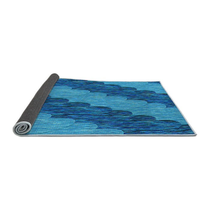 Thickness of Patterned Blue Rug, pat3568lblu