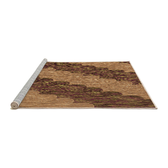 Sideview of Machine Washable Transitional Red Brown Rug, wshpat3568org