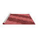 Sideview of Machine Washable Transitional Red Rug, wshpat3568rd