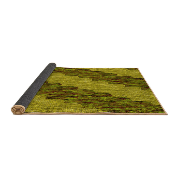 Thickness of Patterned Dark Bronze Brown Rug, pat3568yw