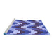 Sideview of Machine Washable Transitional Deep Periwinkle Purple Rug, wshpat3569blu