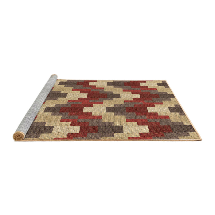 Sideview of Machine Washable Transitional Brown Sand Brown Rug, wshpat3569brn