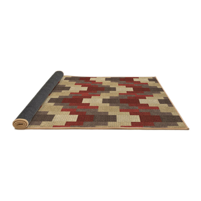 Thickness of Patterned Brown Sand Brown Rug, pat3569brn