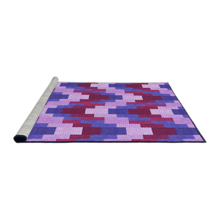 Sideview of Machine Washable Transitional Dark Magenta Purple Rug, wshpat3569pur