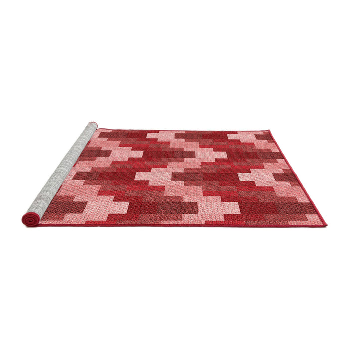 Sideview of Machine Washable Transitional Red Rug, wshpat3569rd