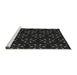 Sideview of Machine Washable Transitional Black Rug, wshpat357gry