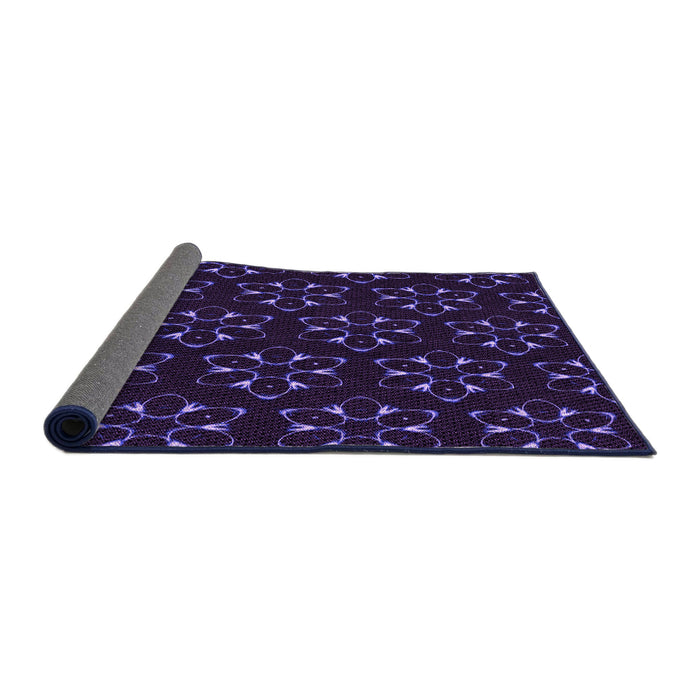 Thickness of Patterned Deep Purple Rug, pat357pur