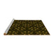 Sideview of Machine Washable Transitional Black Rug, wshpat357yw