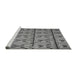 Sideview of Machine Washable Transitional Grey Gray Rug, wshpat3570gry