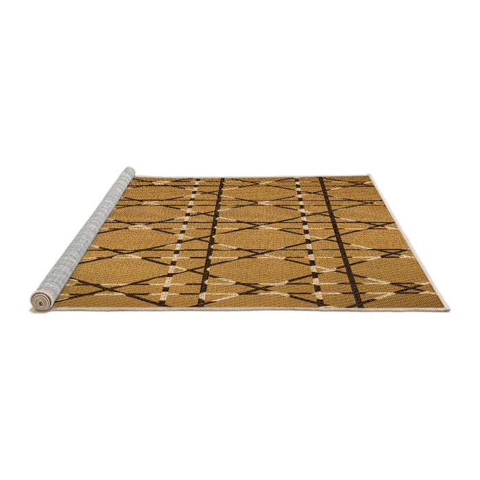 Sideview of Machine Washable Transitional Mahogany Brown Rug, wshpat3570org