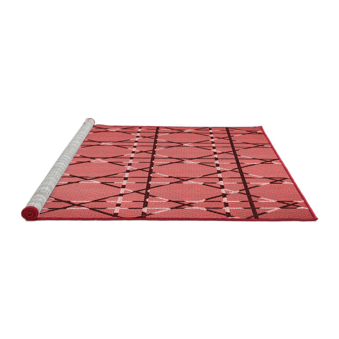 Sideview of Machine Washable Transitional Red Rug, wshpat3570rd